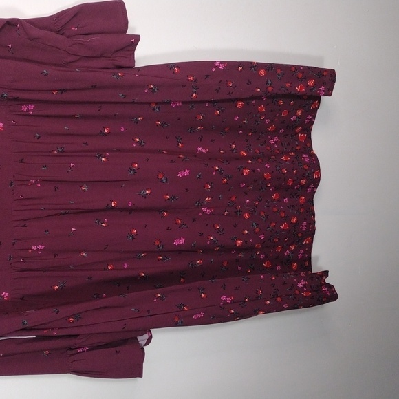 Nwt Old Navy Maroon Dress Long Bell Sleeves Size L - Picture 9 of 11